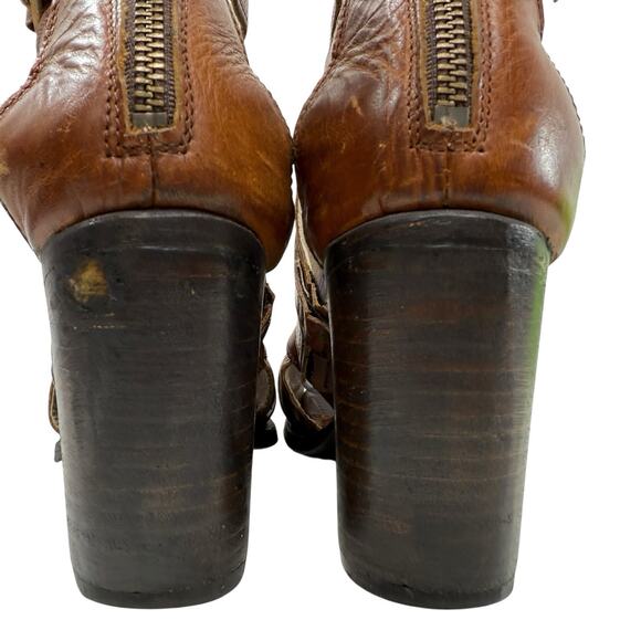 Freebird Claw Sandal Women Size 9 Gladiator Cage Brown Strappy Chunky Leather - Picture 7 of 12